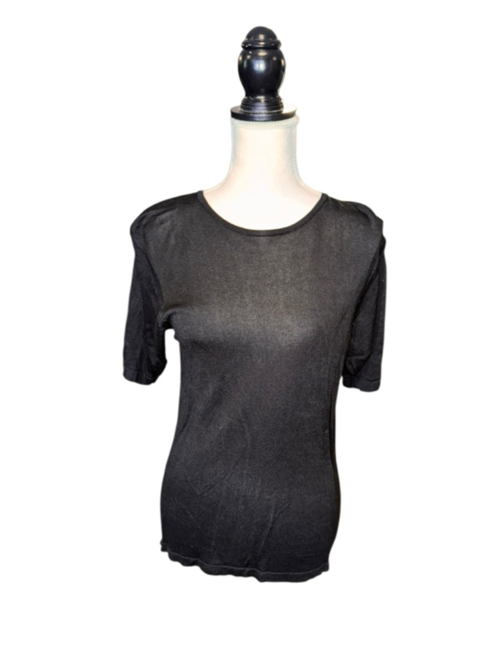 Women's Ellen Tracy Black Short Sleeve Tee S